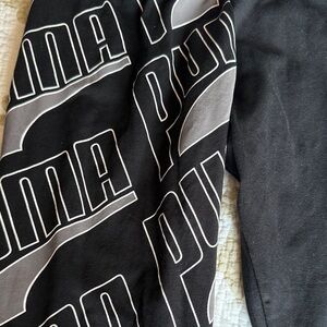 Puma Ladies Black and White Graphic Leggings